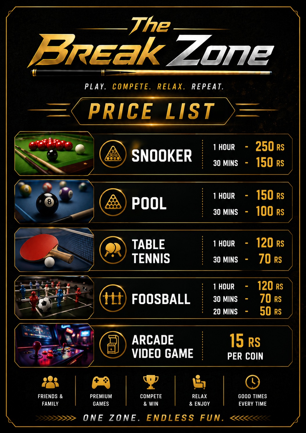 Price list — page 1